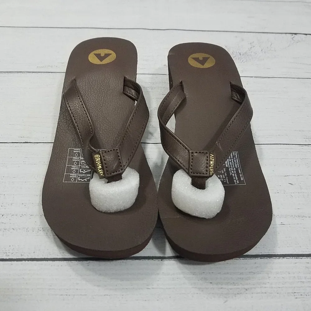 Airwalk Reel Wedge Women's Flip Flop Sandals Size 7 - Brown - Picture 2 of 6
